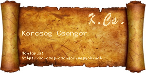 Korcsog Csongor névjegykártya